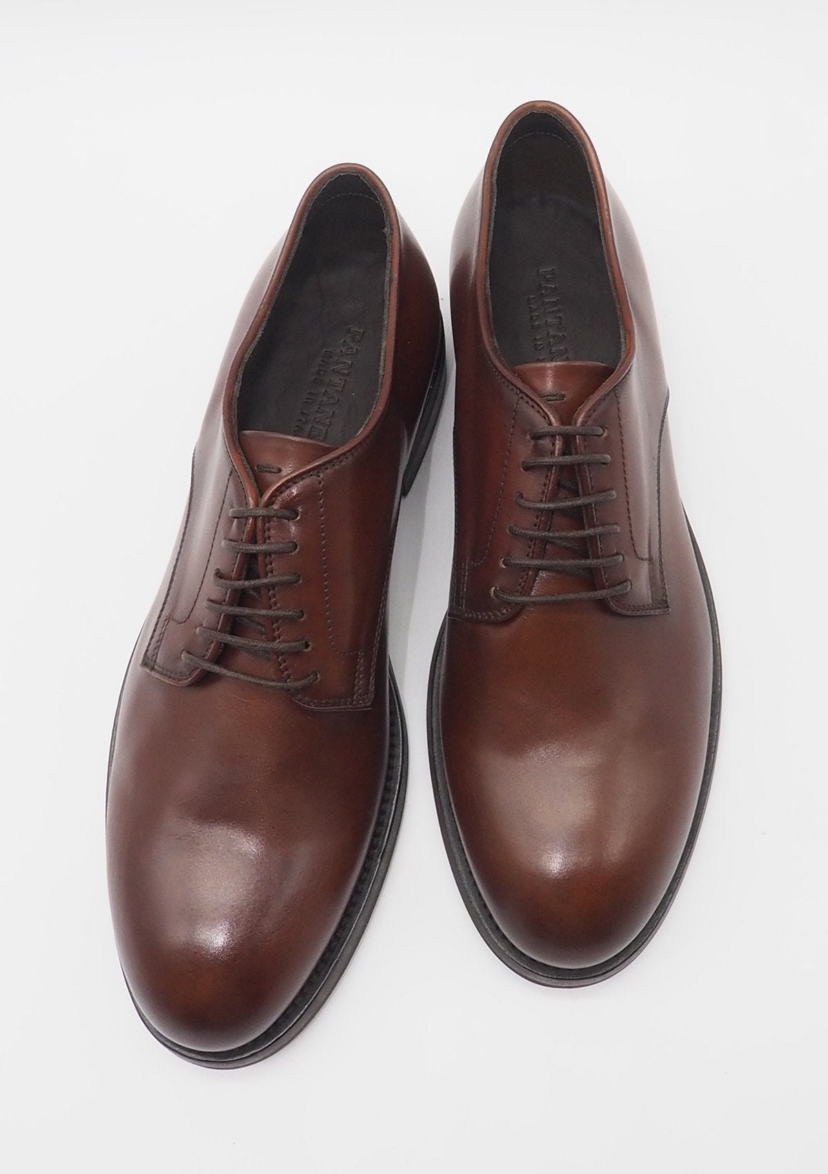 Herren Schnürschuh aus Leder in Mittelbraun Herren Klassik modern Pantanetti