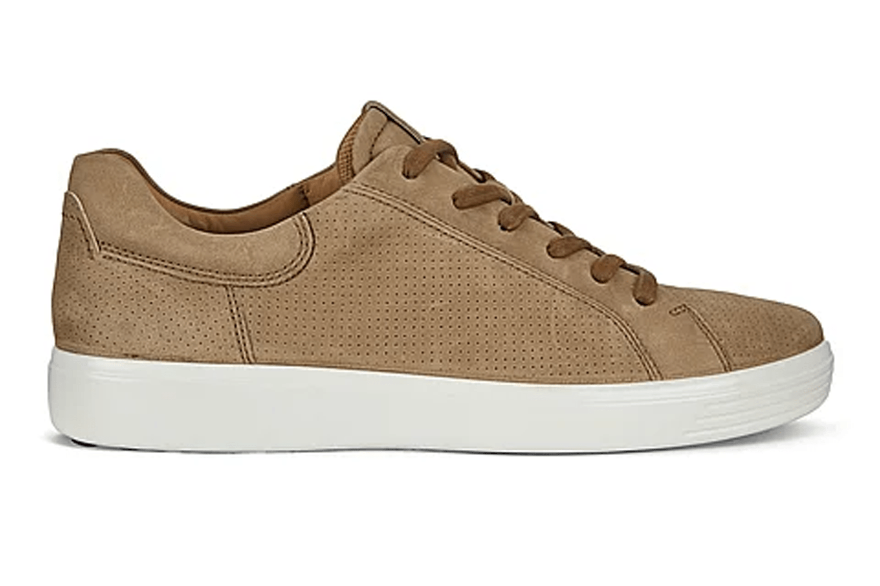 Herren Sneaker aus mikroperforierten Nubukleder in Camel - Soft 7 M Herren Sneaker Ecco