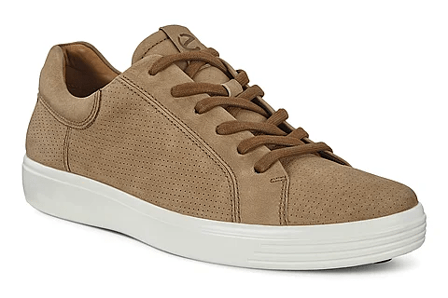 Herren Sneaker aus mikroperforierten Nubukleder in Camel - Soft 7 M Herren Sneaker Ecco