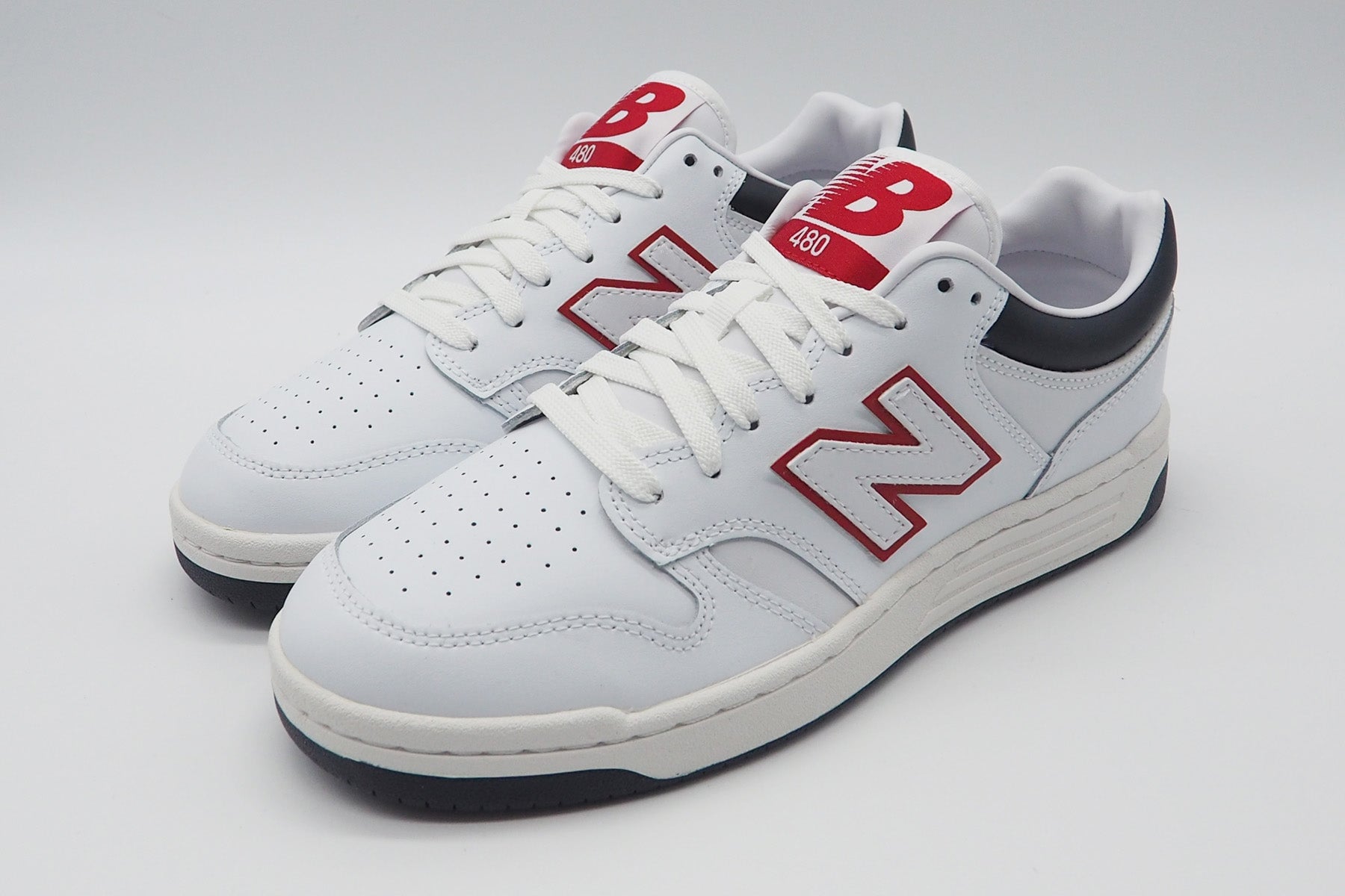 Herren Sneaker "Sport Style" BB480LWG aus Leder in Weiß, Rot & Dunkelblau Herren Sneaker New Balance