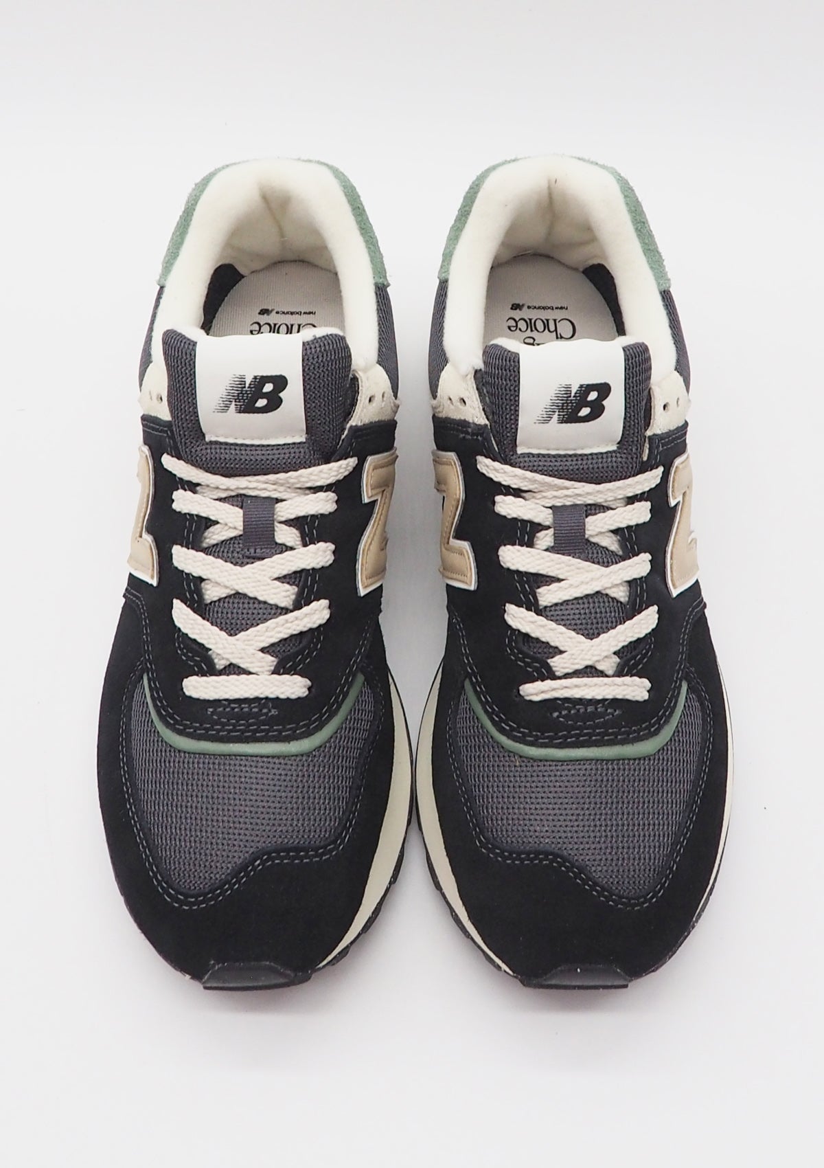 Herren Sneaker U574LGFB aus Veloursleder & Mesh in Schwarz, Natur & Mint Herren Sneaker New Balance