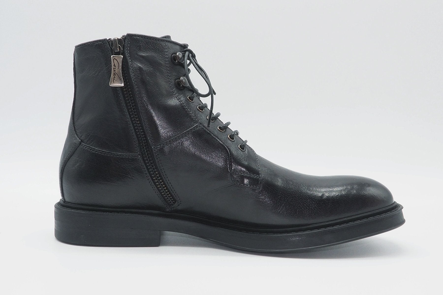 Herren Stiefeletten aus Leder in Schwarz mit Reissverschluss Herren Stiefeletten Corvari
