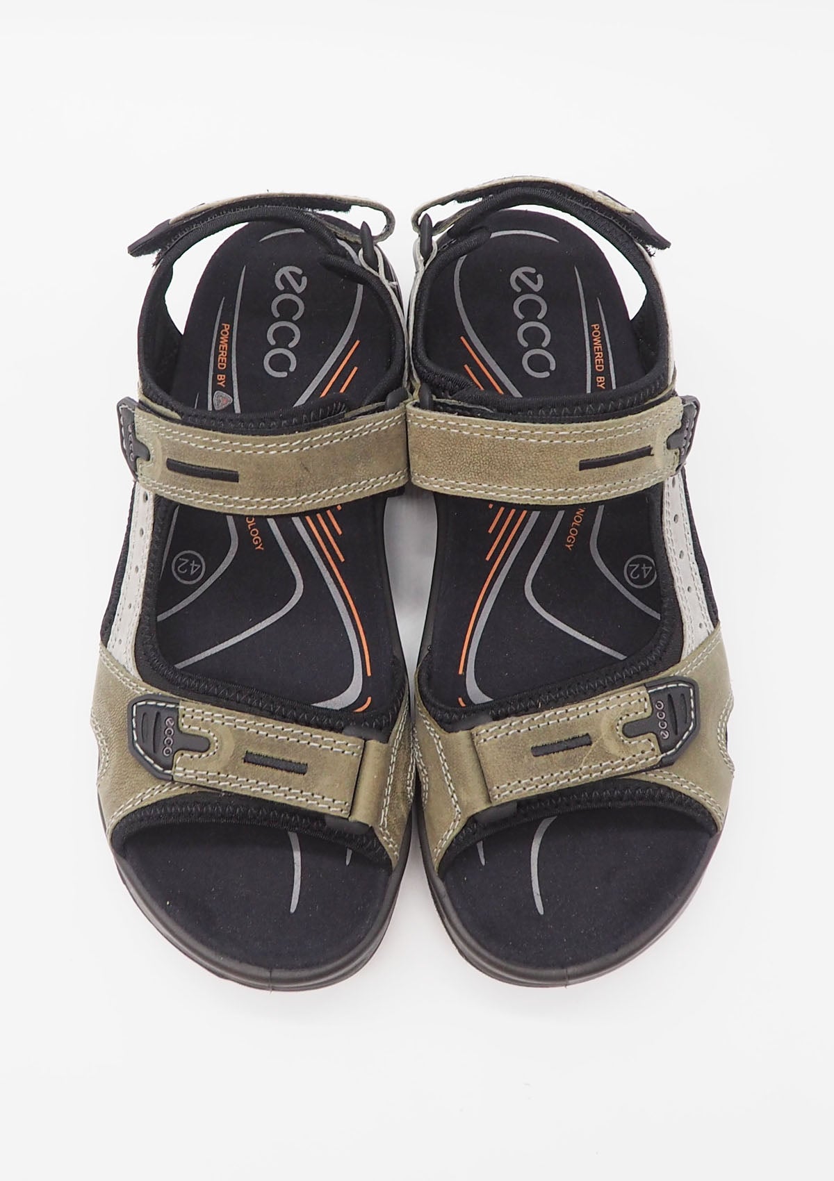 Herren Trekking-Sandale aus Nubukleder in Oliv & Schwarz Herren Sommer Schuhe Ecco