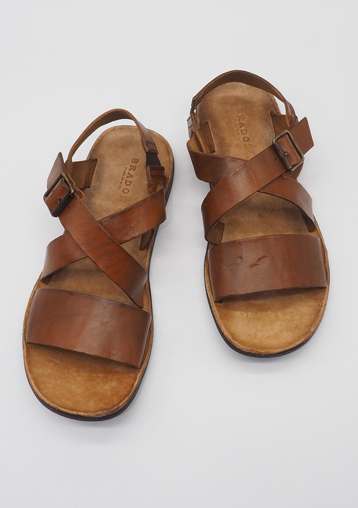 Herrensandale mit schlichter Querbandage in Hellbraun Herren Sommer Brador