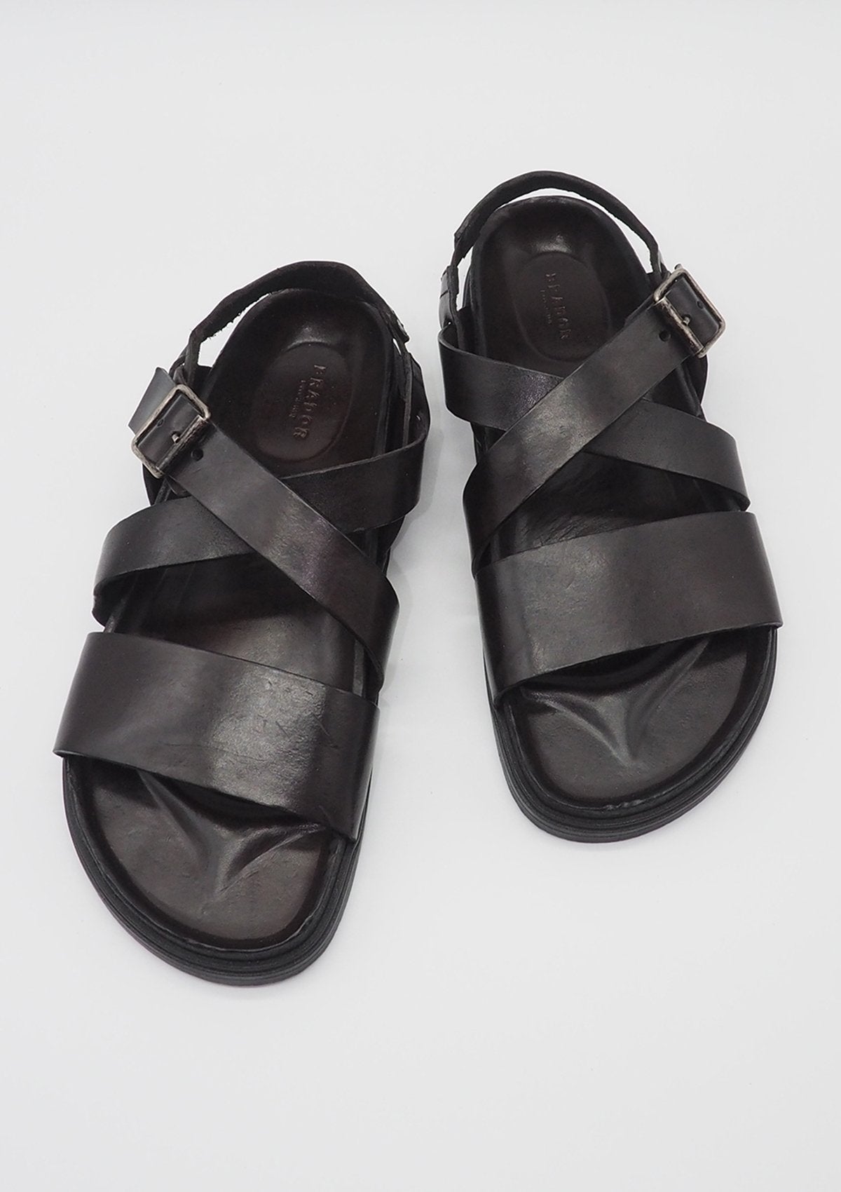 Herrensandale mit verstellbaren Ristriemen in Espressobraun Herren Sommer Brador