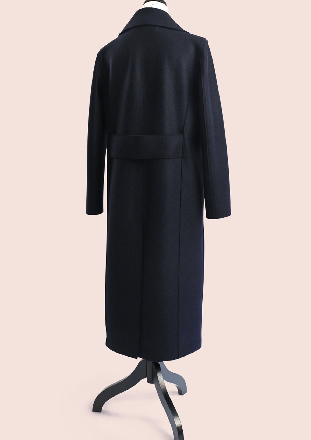 Langer Damenmantel im Militarystil aus feinster Schurwolle in Dunkelblau Damen Mantel Harris Wharf London