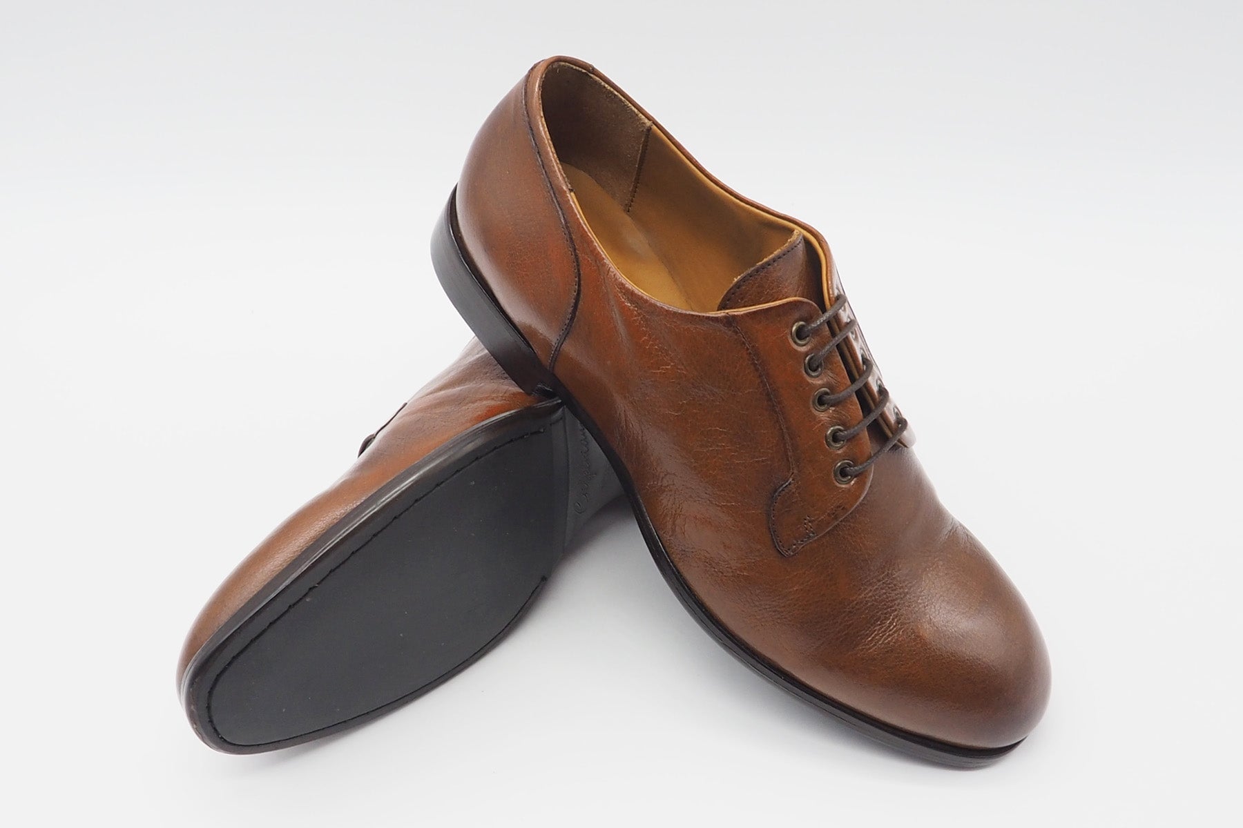 Lässige Herren Schnürschuh aus Büffelleder in Cognac Herren Klassik modern Crispiniano