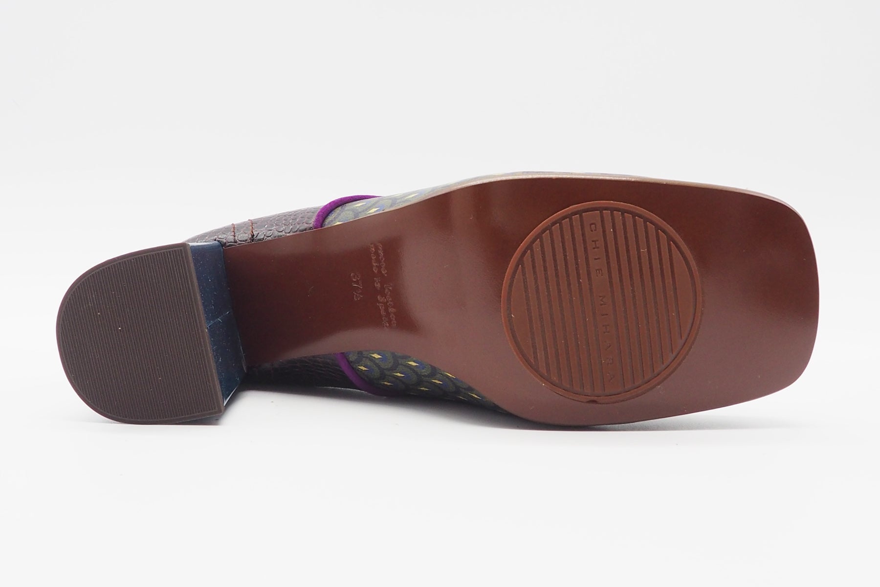 Moderner Damen Schnürschuh aus bedrucktem Leder in Multicolor - Absatz 7cm - Petora Damen Loafers & Schnürer Chie Mihara