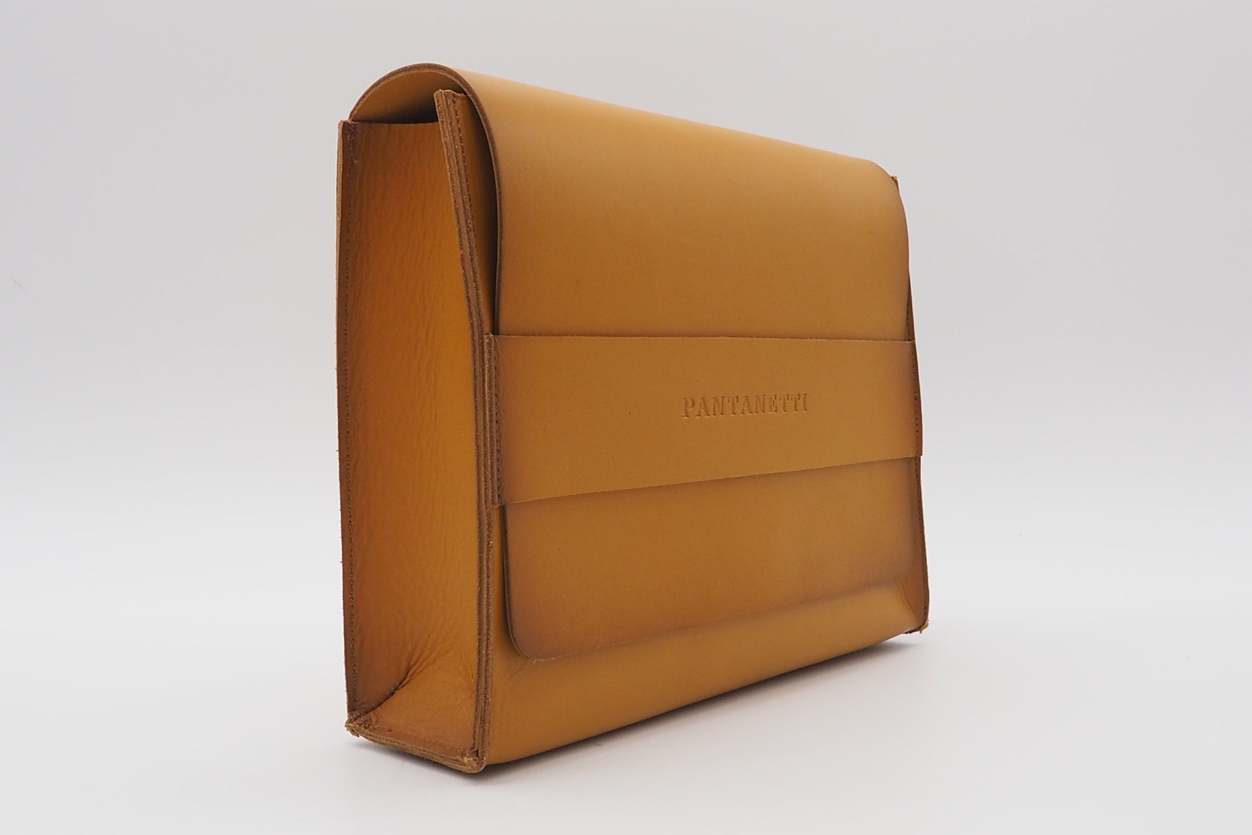 Schuhpflegeset in Clutchbag aus Leder in Gelb Tasche Clutches Pantanetti