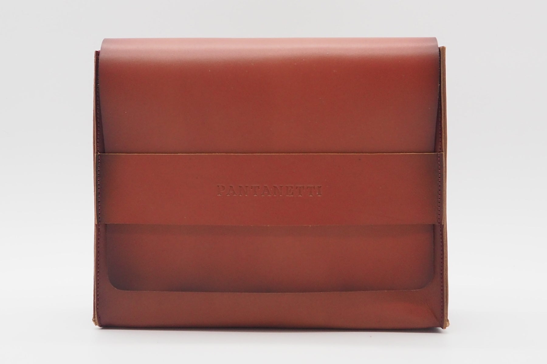 Schuhpflegeset in Clutchbag aus Leder in Rost Tasche Clutches Pantanetti