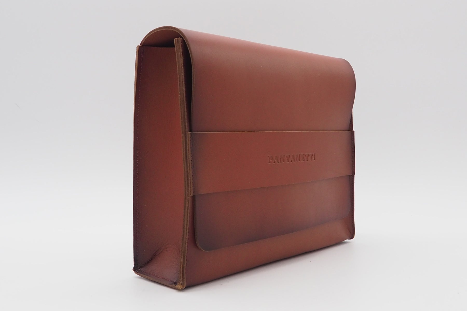 Schuhpflegeset in Clutchbag aus Leder in Rost Tasche Clutches Pantanetti