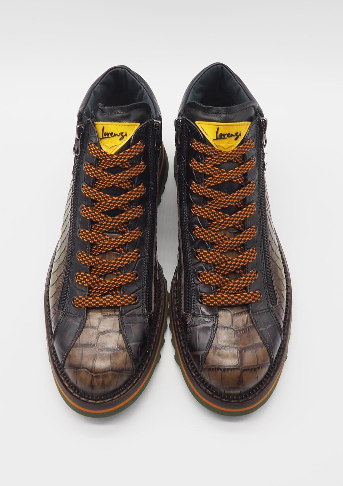 Sportiver Herren Hightop-Sneaker aus bedrucktem Leder in Multicolor Herren Sneaker Lorenzi