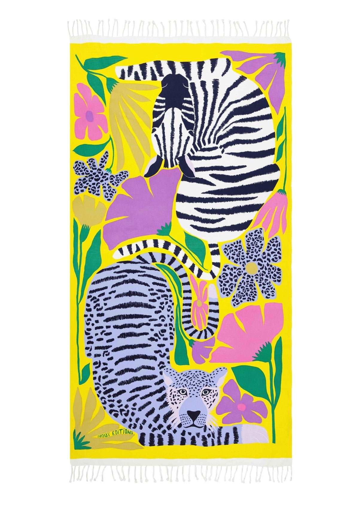 Strandtuch aus Baumwolle in Gelb - Folk Accessoires Tücher & Schals Inoui E.