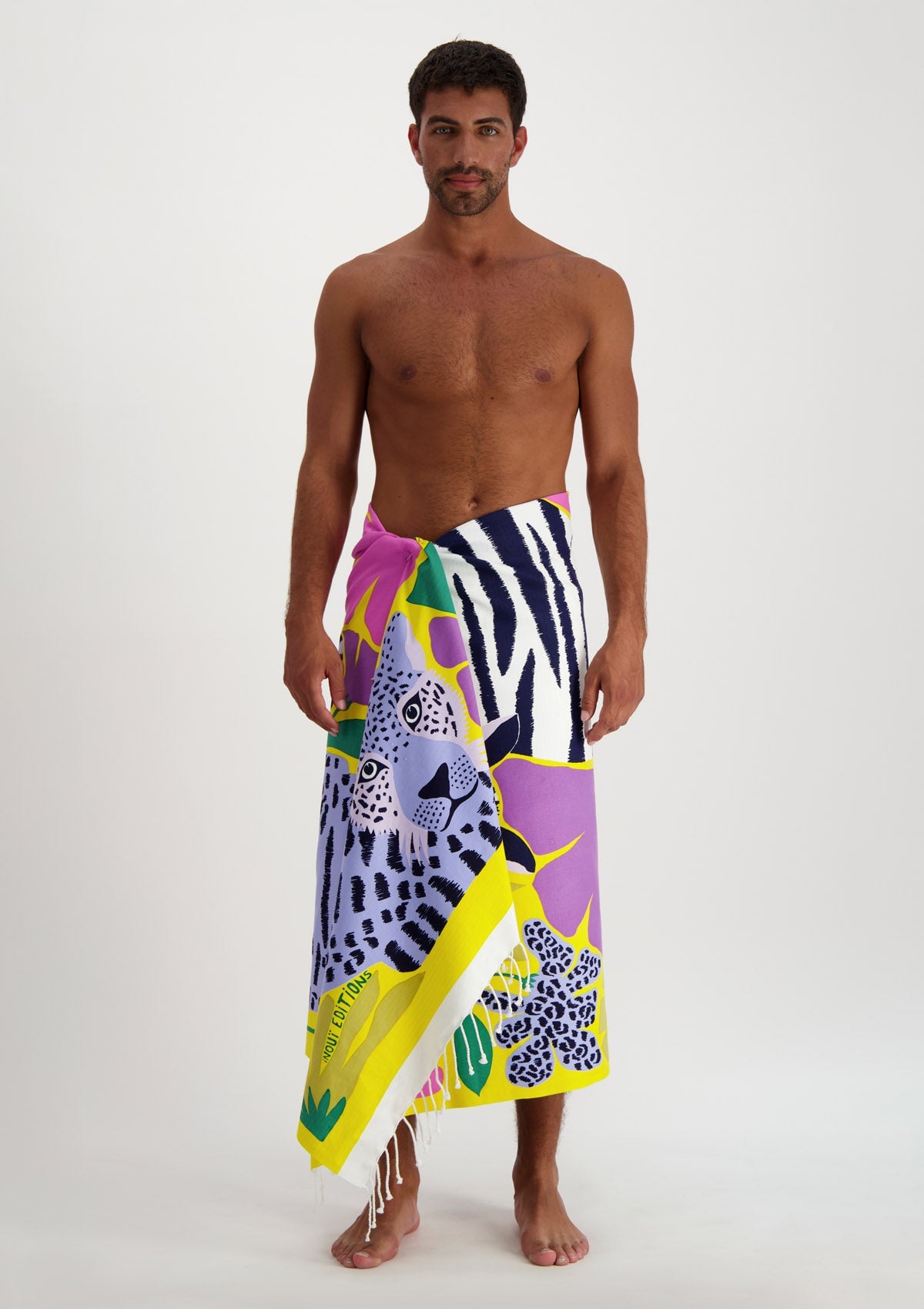 Strandtuch aus Baumwolle in Gelb - Folk Accessoires Tücher & Schals Inoui E.