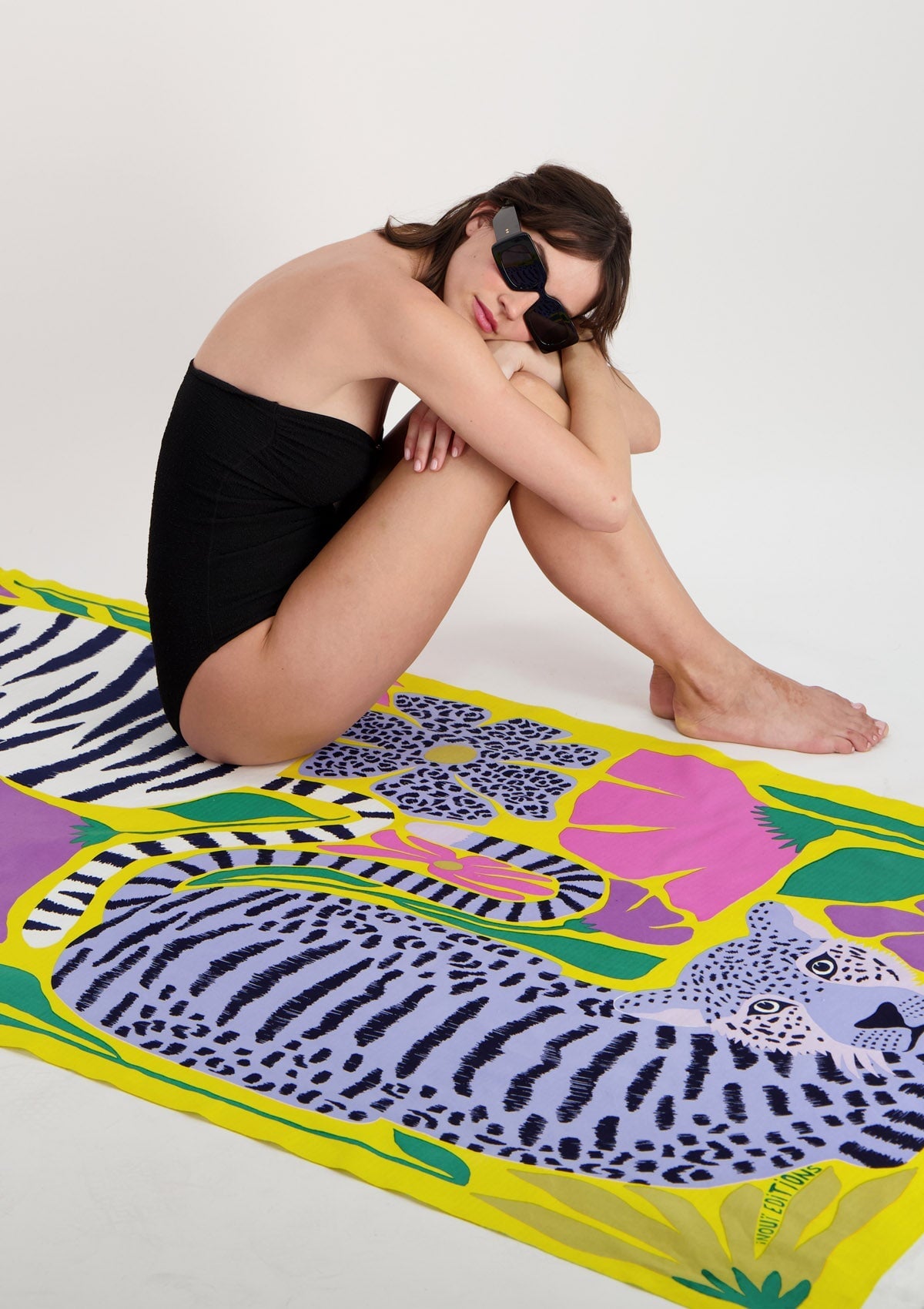 Strandtuch aus Baumwolle in Gelb - Folk Accessoires Tücher & Schals Inoui E.