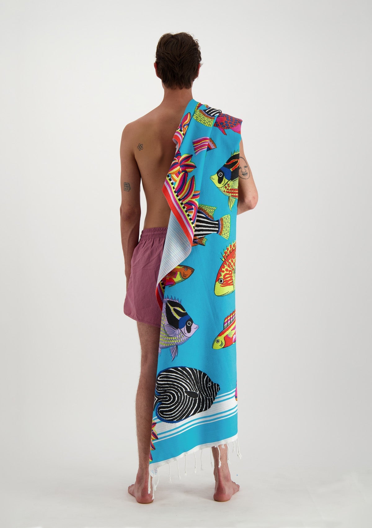 Strandtuch aus Baumwolle in Türkis - Tuba Accessoires Tücher & Schals Inoui E.