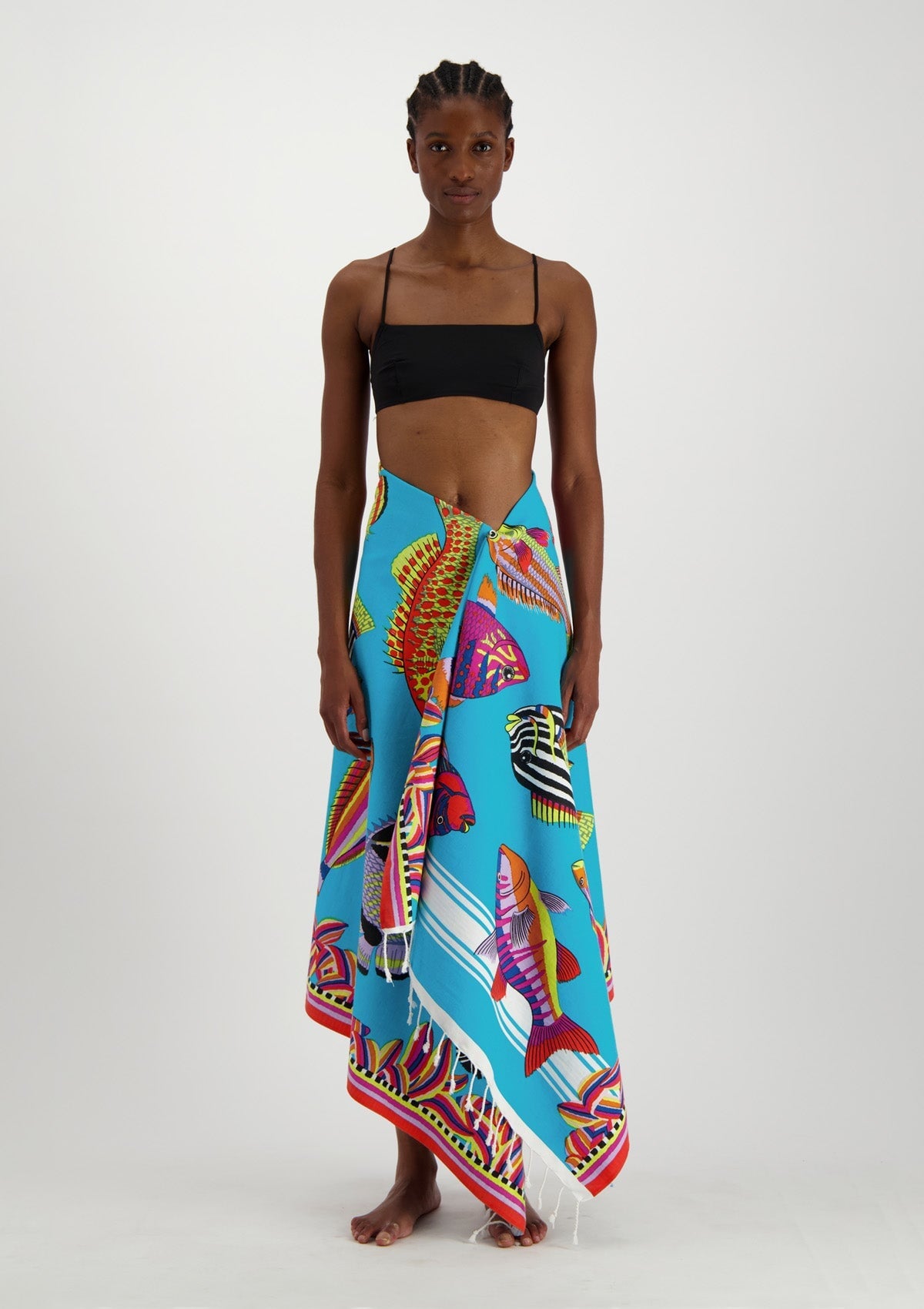 Strandtuch aus Baumwolle in Türkis - Tuba Accessoires Tücher & Schals Inoui E.