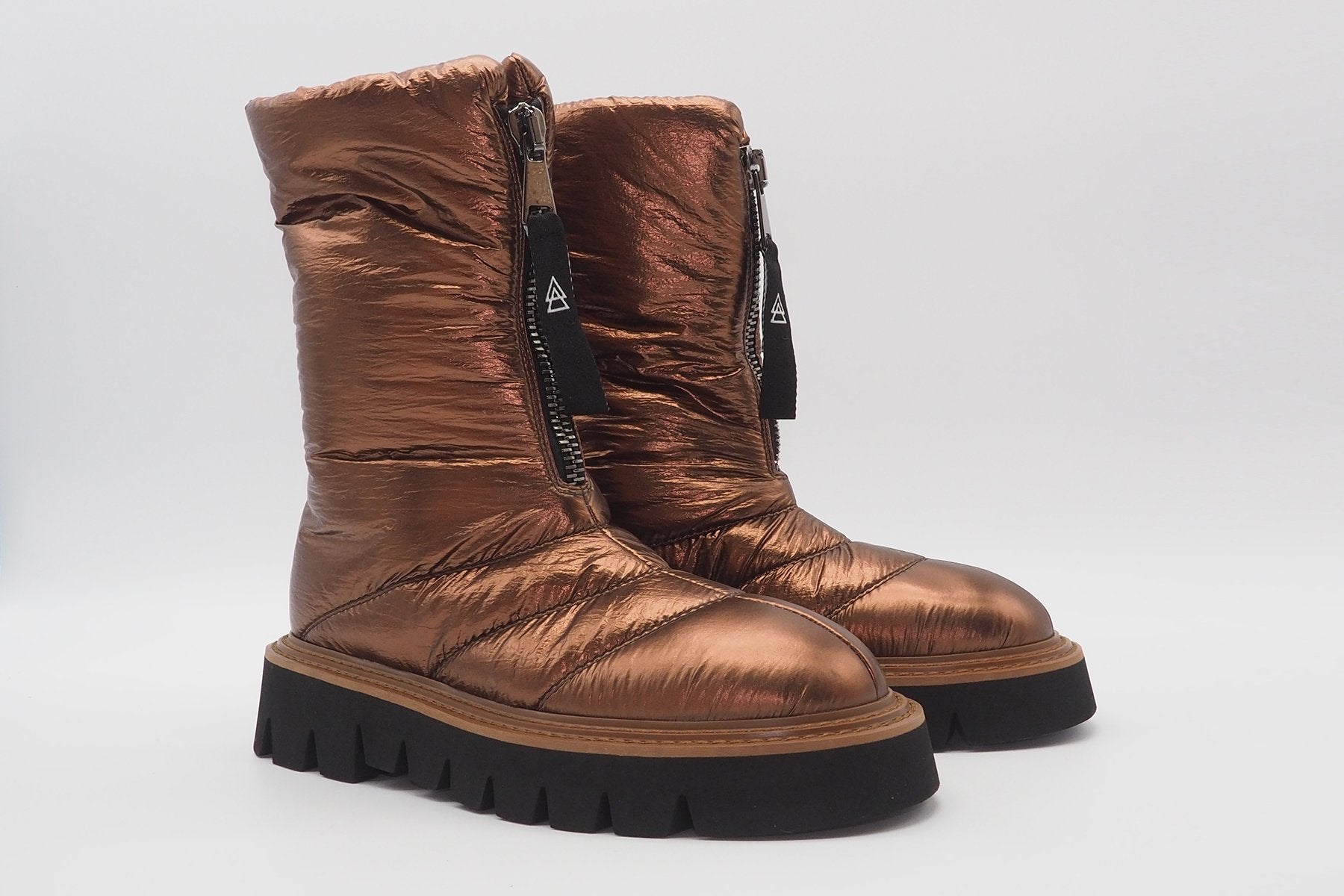 Winterliche Damen Pillow Ankle Boots aus Nylon in Bronze Damen Boots Elena Iachi