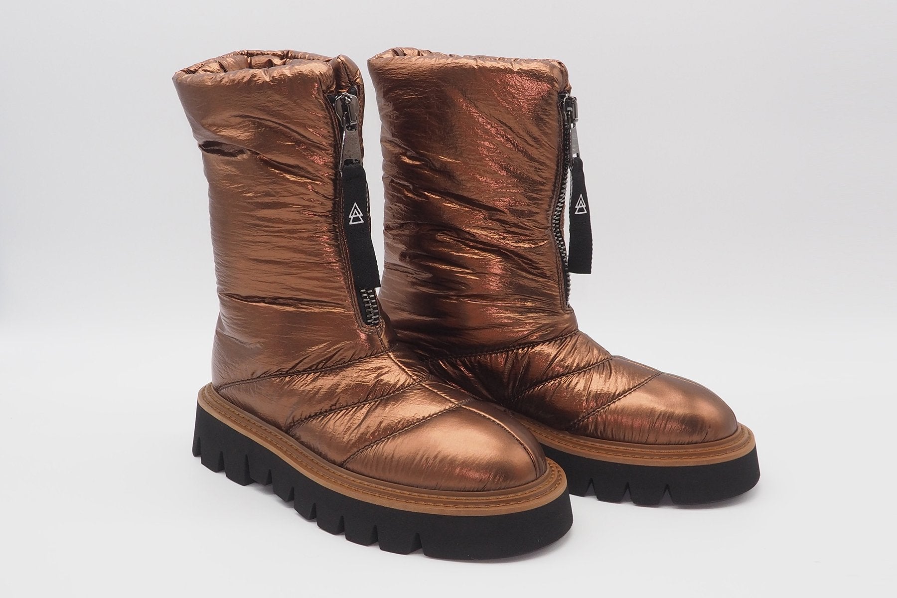 Winterliche Damen Pillow Ankle Boots aus Nylon in Bronze Damen Boots Elena Iachi