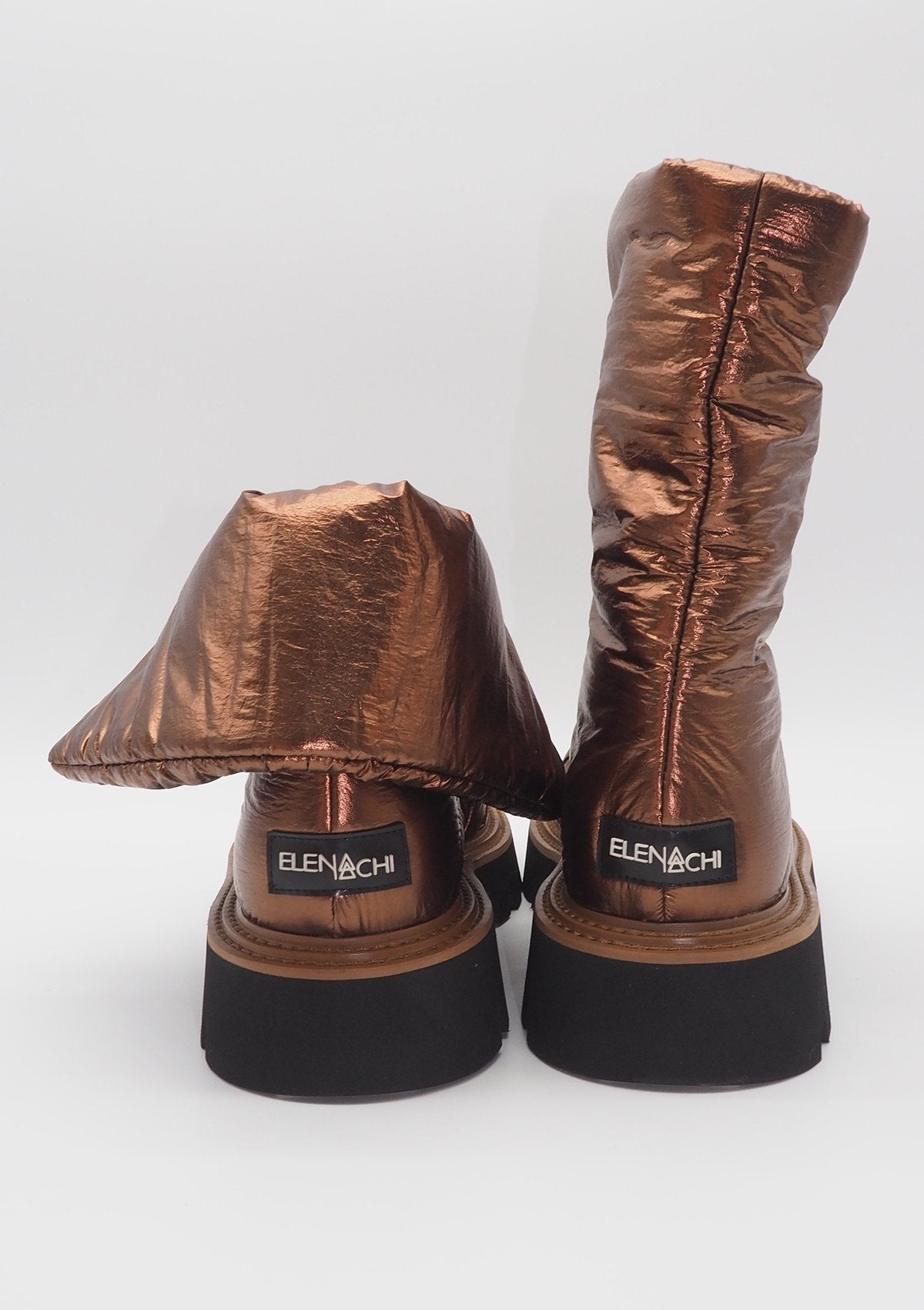 Winterliche Damen Pillow Ankle Boots aus Nylon in Bronze Damen Boots Elena Iachi