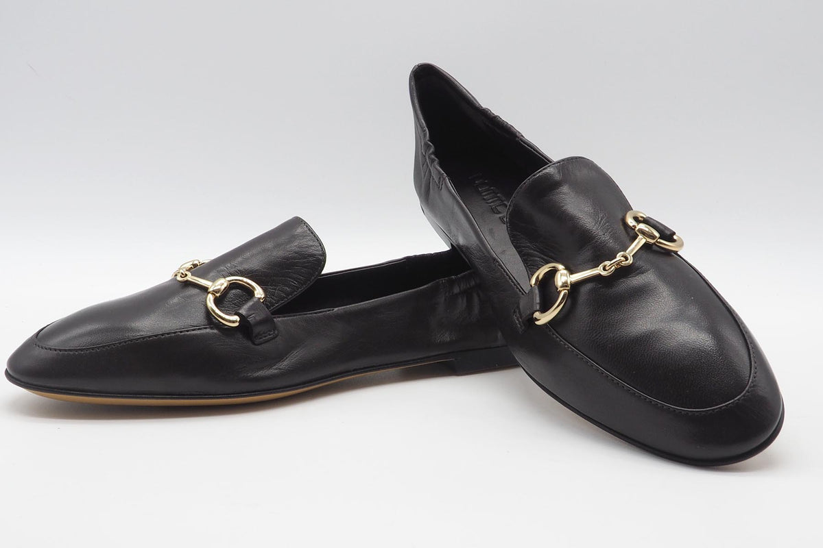 Damen Loafer aus handschuhweichem Leder in Dunkelbraun - mit "Horesebit" Schnalle