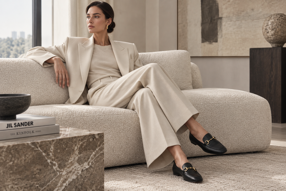 Damen Loafer aus handschuhweichem Leder in Dunkelbraun - mit "Horesebit" Schnalle