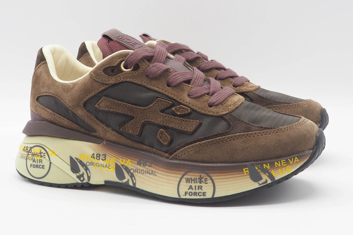 Damen Sneaker aus Veloursleder & Nylon in Braun & Bordeaux - Moerund