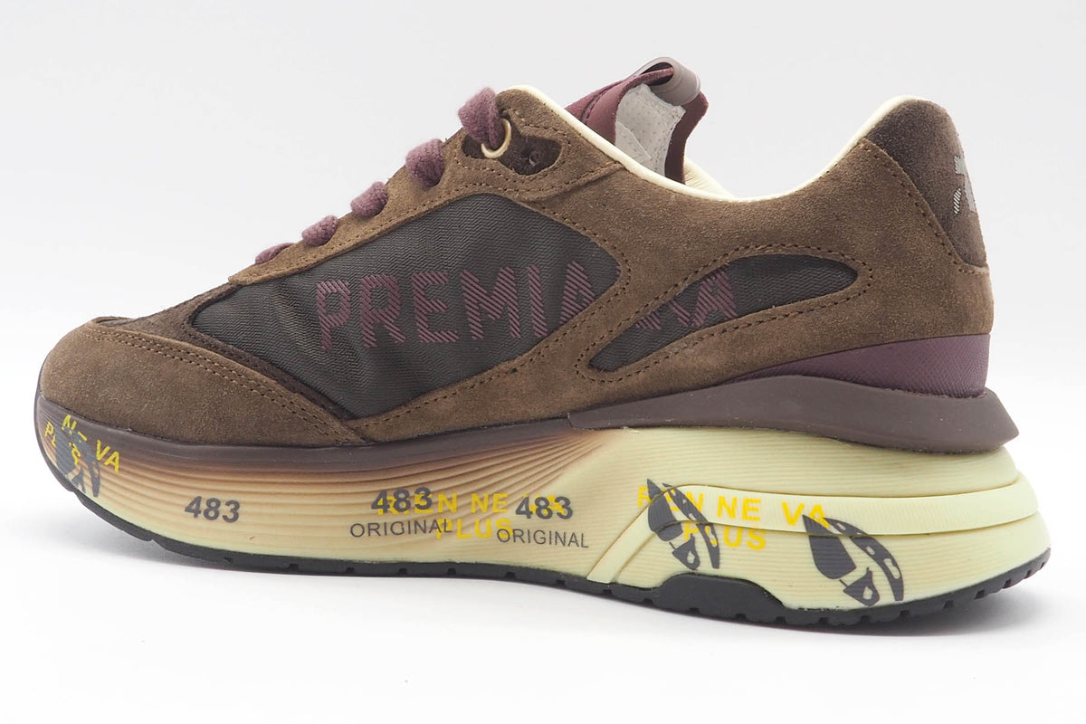 Damen Sneaker aus Veloursleder & Nylon in Braun & Bordeaux - Moerund