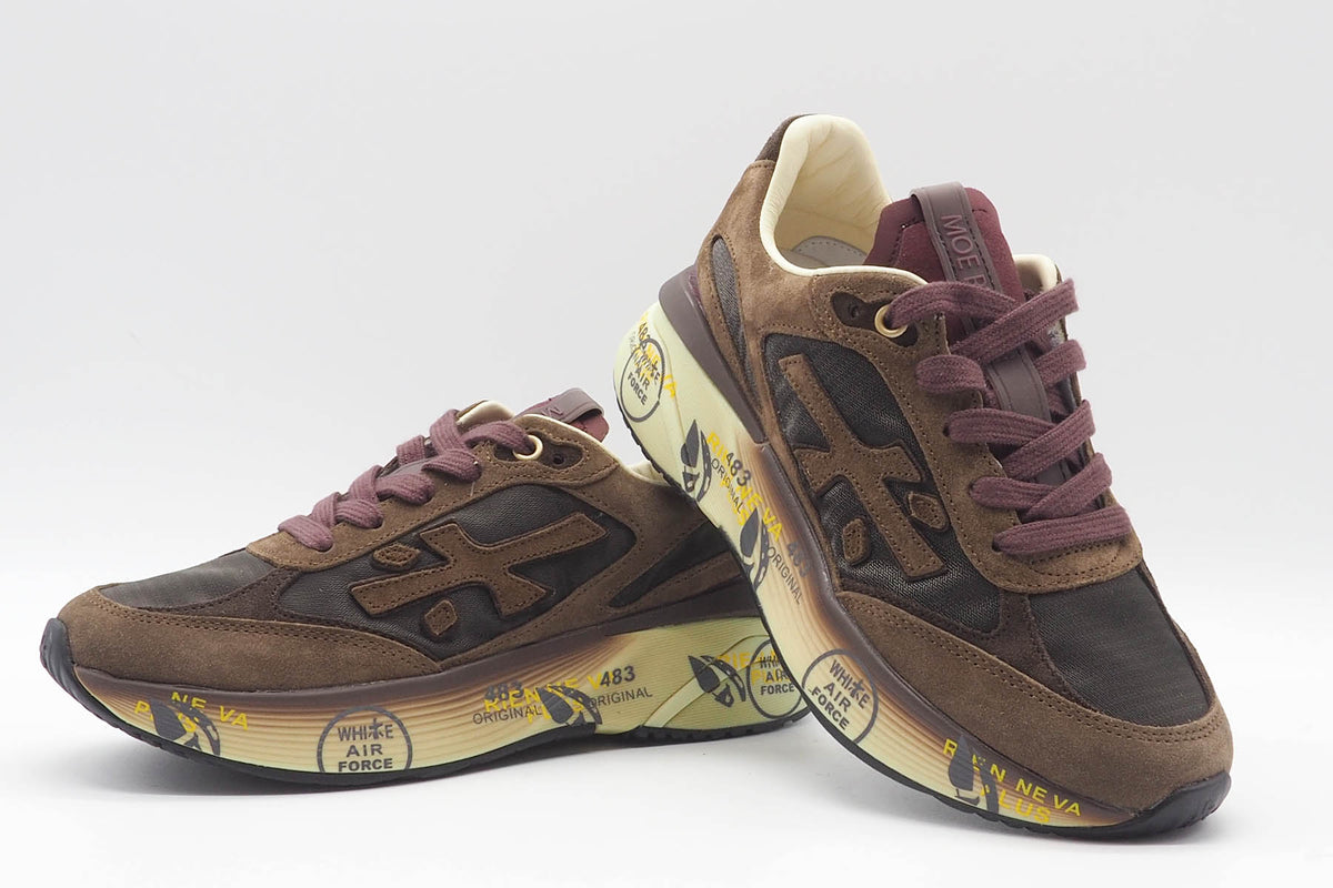 Damen Sneaker aus Veloursleder & Nylon in Braun & Bordeaux - Moerund