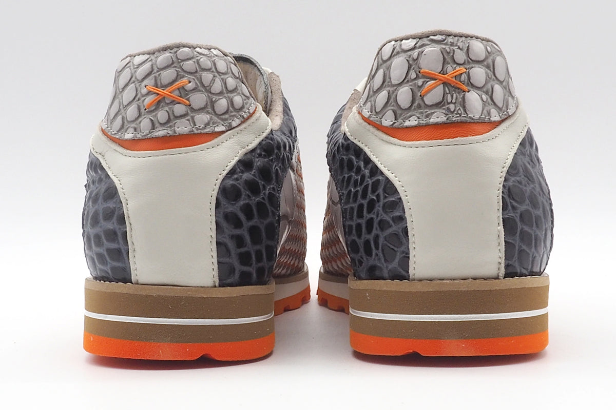 Herren Sneaker aus mehrfarbigem Leder & Hand geflochtenem Einsatz