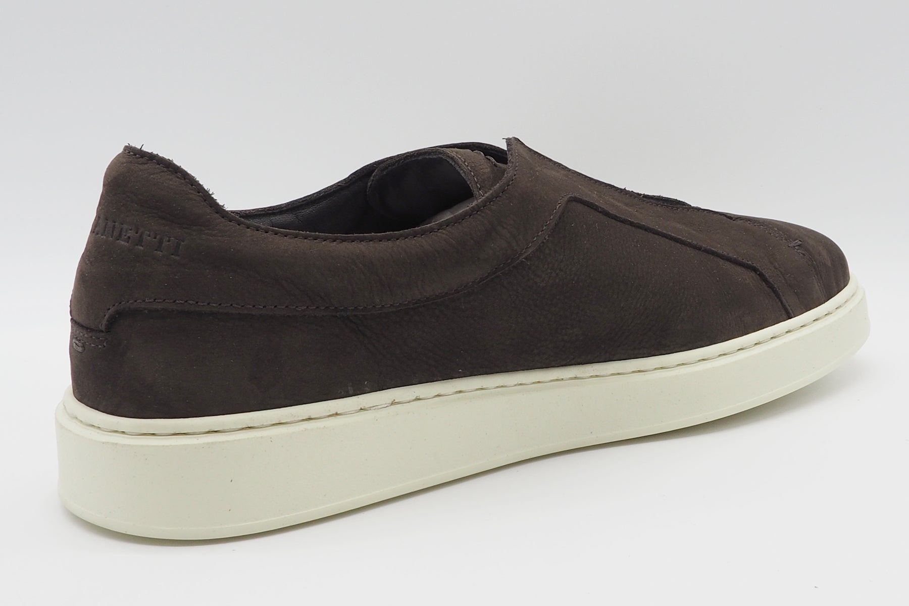 Edler Herren Slipper aus Nubukleder in Dunkelbraun - im Sneakerstil mit weicher Sohle