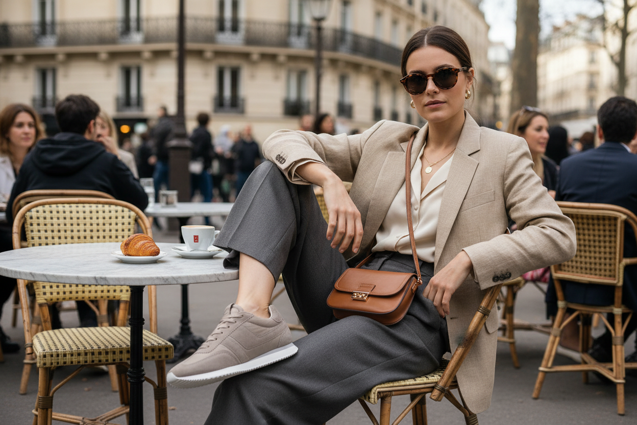 Damen Sneaker aus Velours & Nylon in Tope im Runningstyle