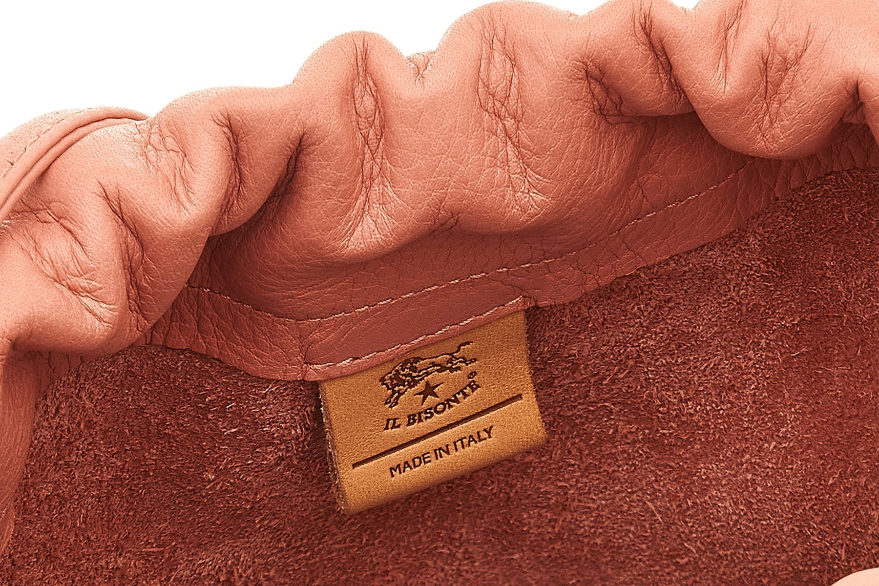 Beuteltasche aus Leder in Pfirsich Taschen Beuteltasche Il Bisonte 