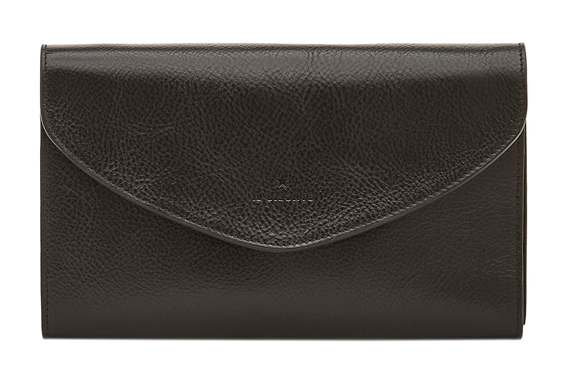 Clutch zum Umhängen aus Naturleder in Schwarz mit Innenfächern - Cowhide Clutch Taschen Clutches Il Bisonte 