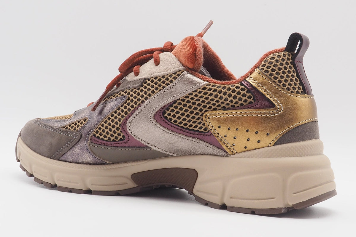 Cooler Damen Sneaker aus Veloursleder & Mesh in Braun, Bronze & Rost Damen Sneaker Gabor 