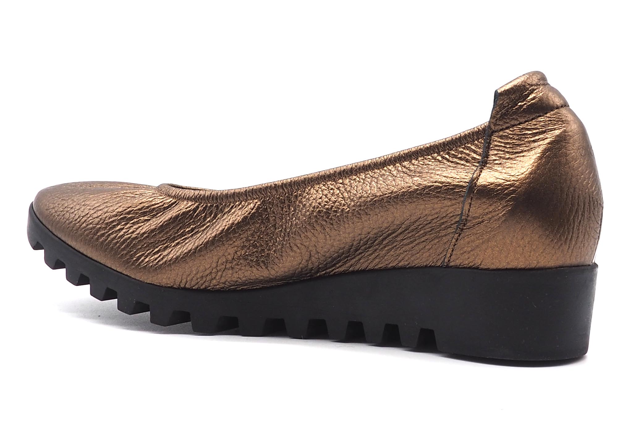Damen Ballerina aus Hirschleder in Bronze - 3cm Keil - Lomiss Damen Ballerinas Arche 