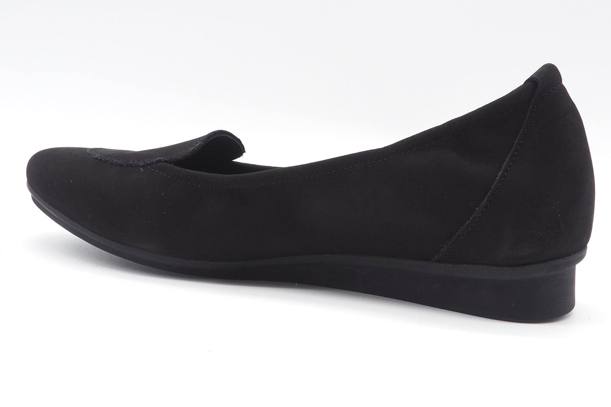 Damen Ballerina aus Nubukleder in Schwarz - Absatz 2cm - Nirano Damen Ballerinas Arche 