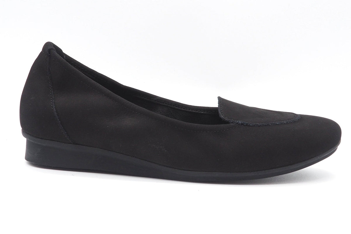 Damen Ballerina aus Nubukleder in Schwarz - Absatz 2cm - Nirano Damen Ballerinas Arche 
