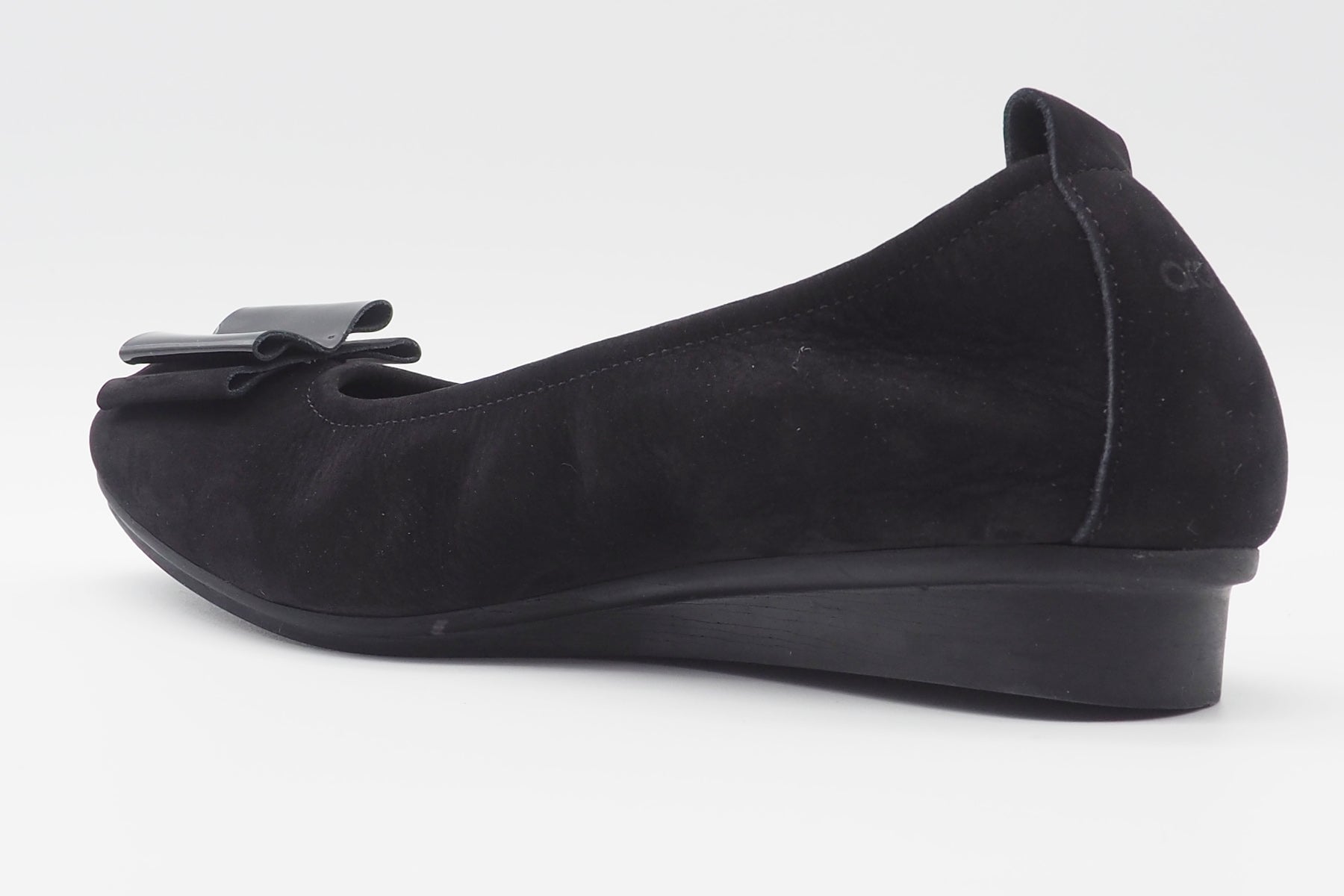 Damen Ballerina aus Nubukleder in Schwarz mit Schleife - Nimini Damen Ballerinas Arche 