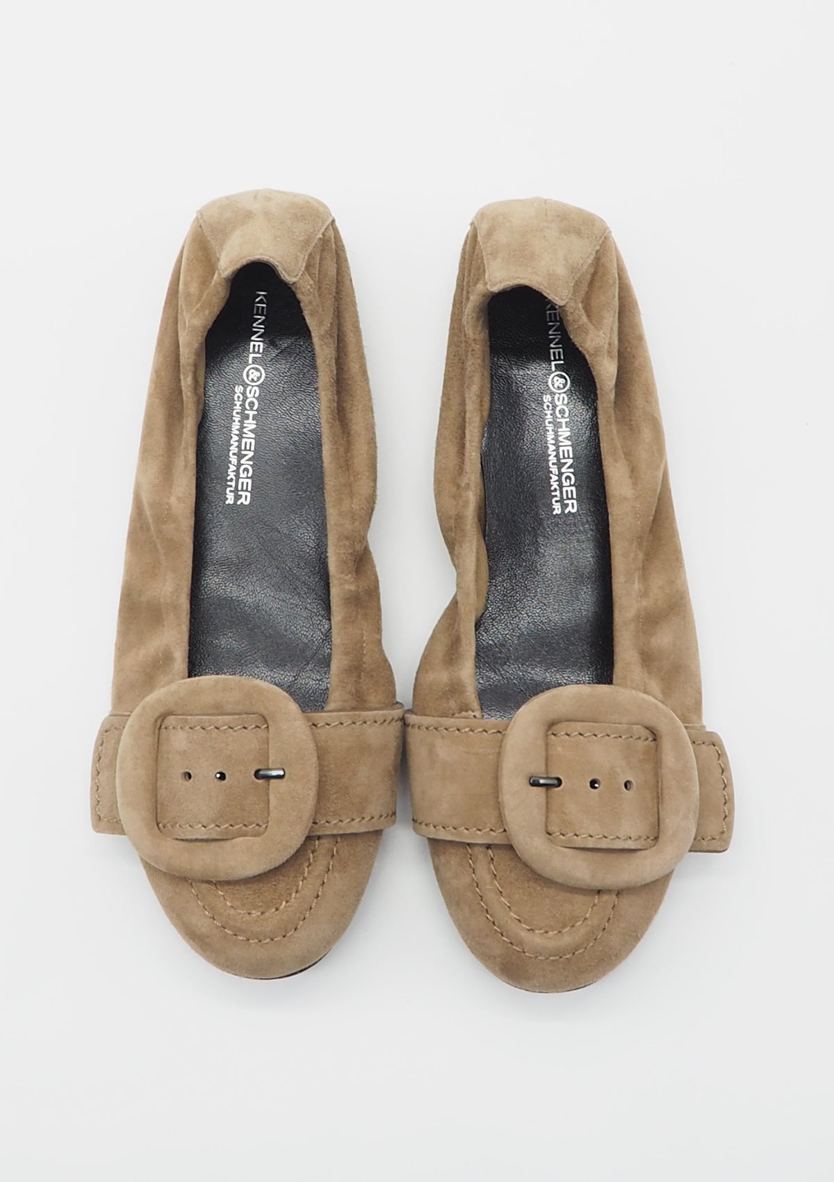 Damen Ballerina aus Veloursleder in Camel - Malu Damen Ballerinas Kennel & Schmenger 