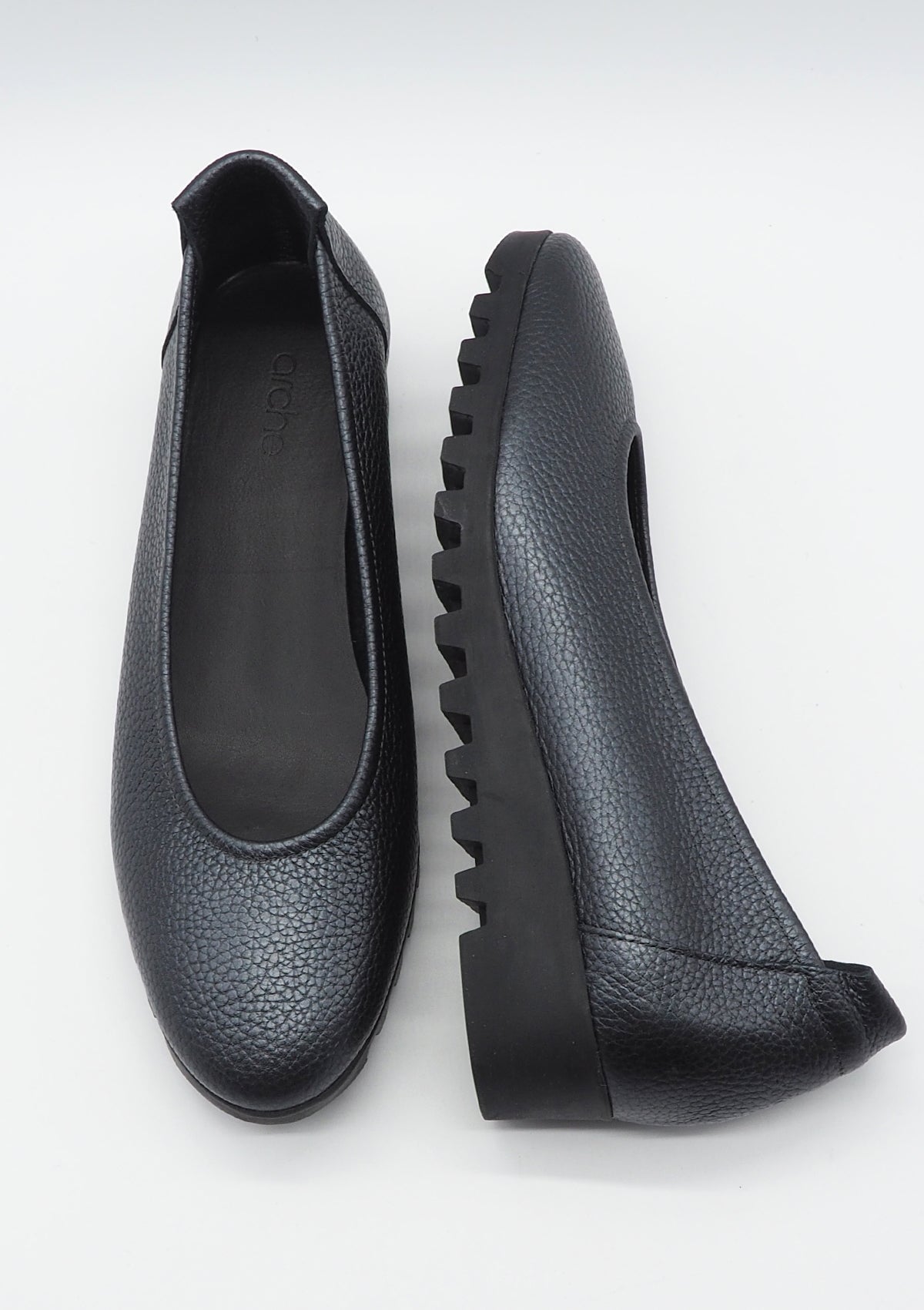 Damen Ballerinas aus Glattleder in Anthrazit - Lomiss Damen Ballerinas Arche 