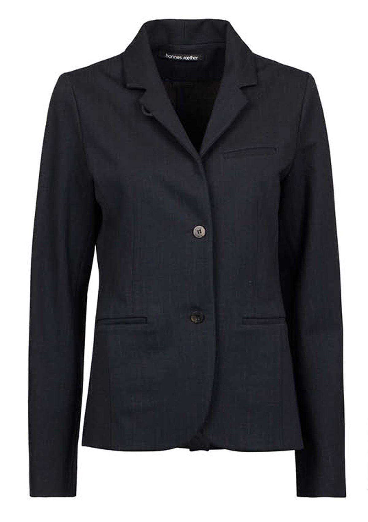 Damen Blazer mit Nadelstreifmuster aus Viskose in Schwarz Damen Ready to wear Fashion Hannes Roether 