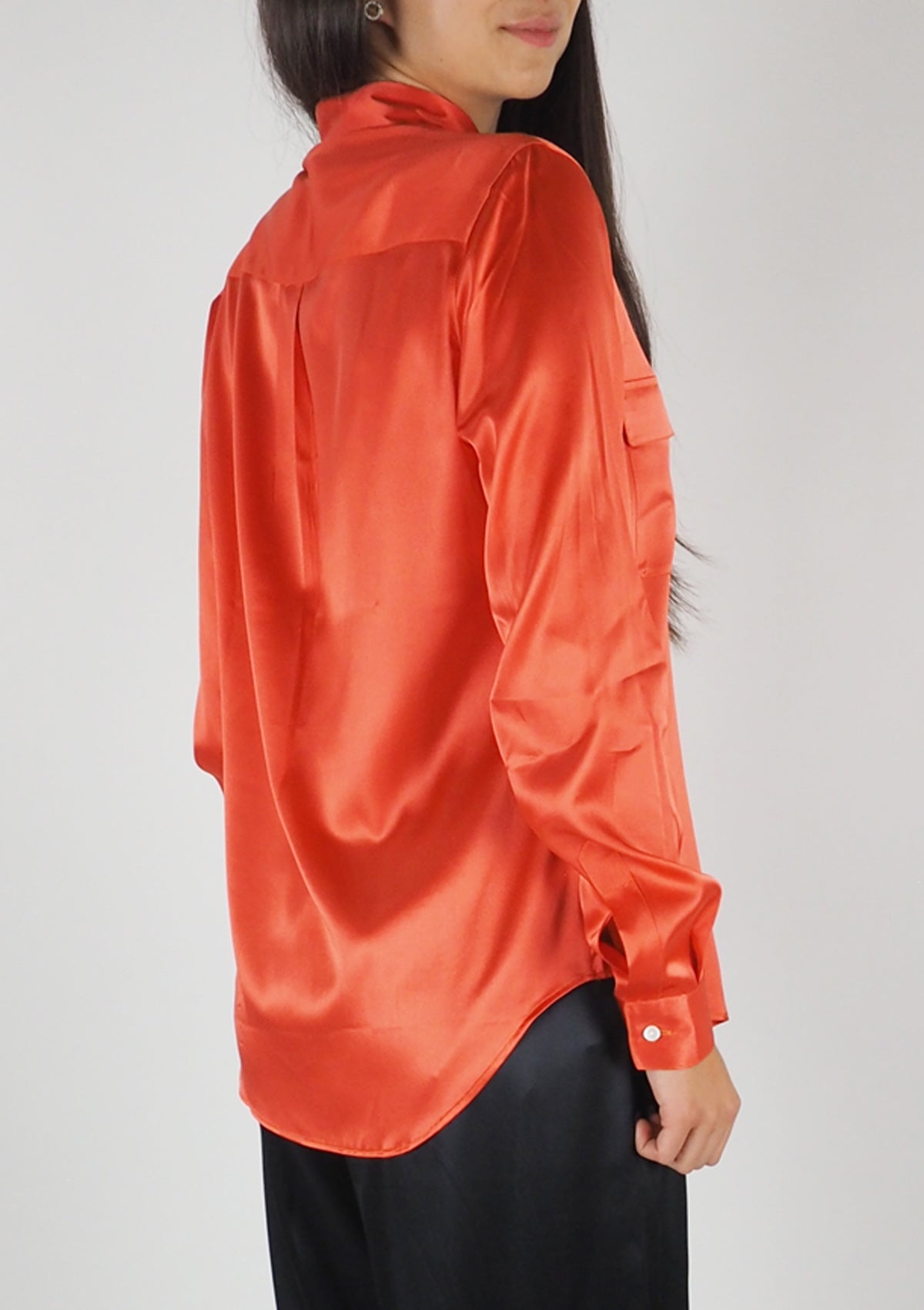 Damen Bluse aus Seide in Orange - Vercelli Damen Bluse 24 Blooming 