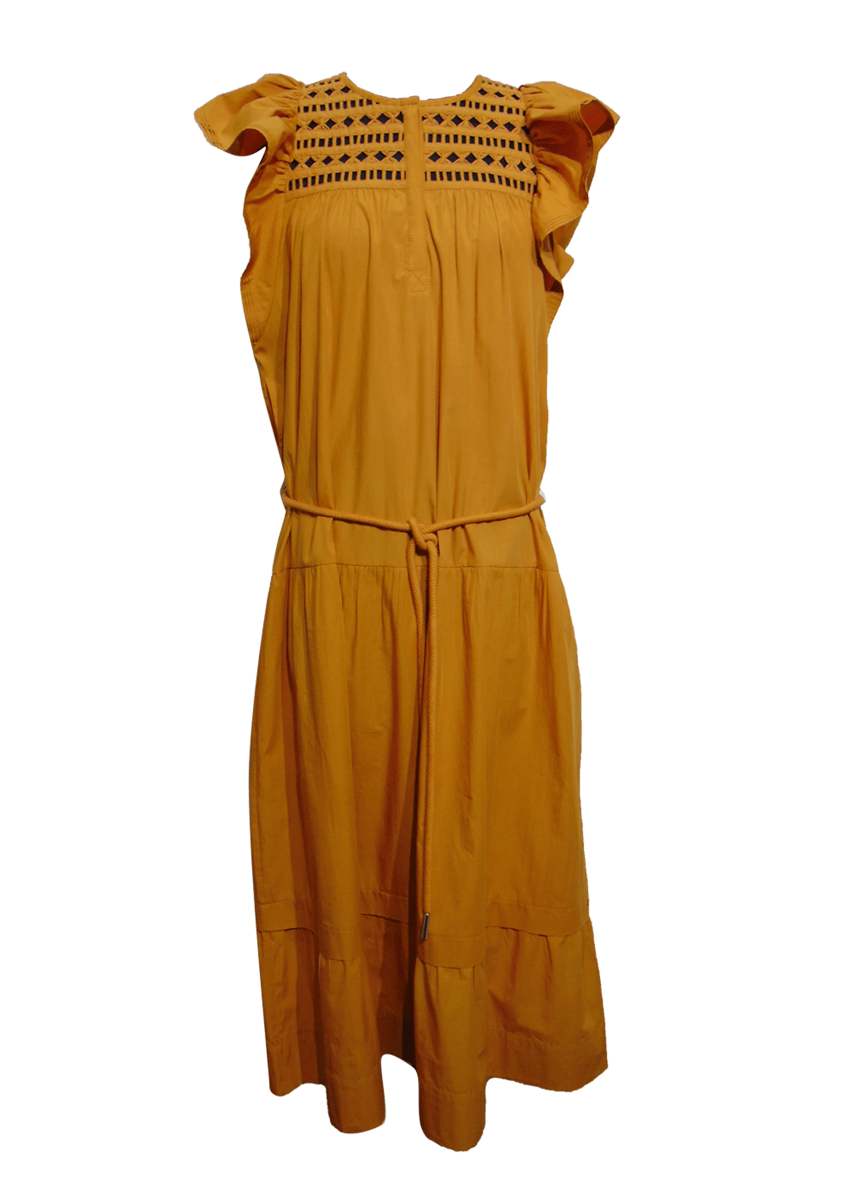 Damen Boho-Kleid mit Lochstickerei, rostfarbig in Midilänge Damen Kleid Scarlett Poppies 