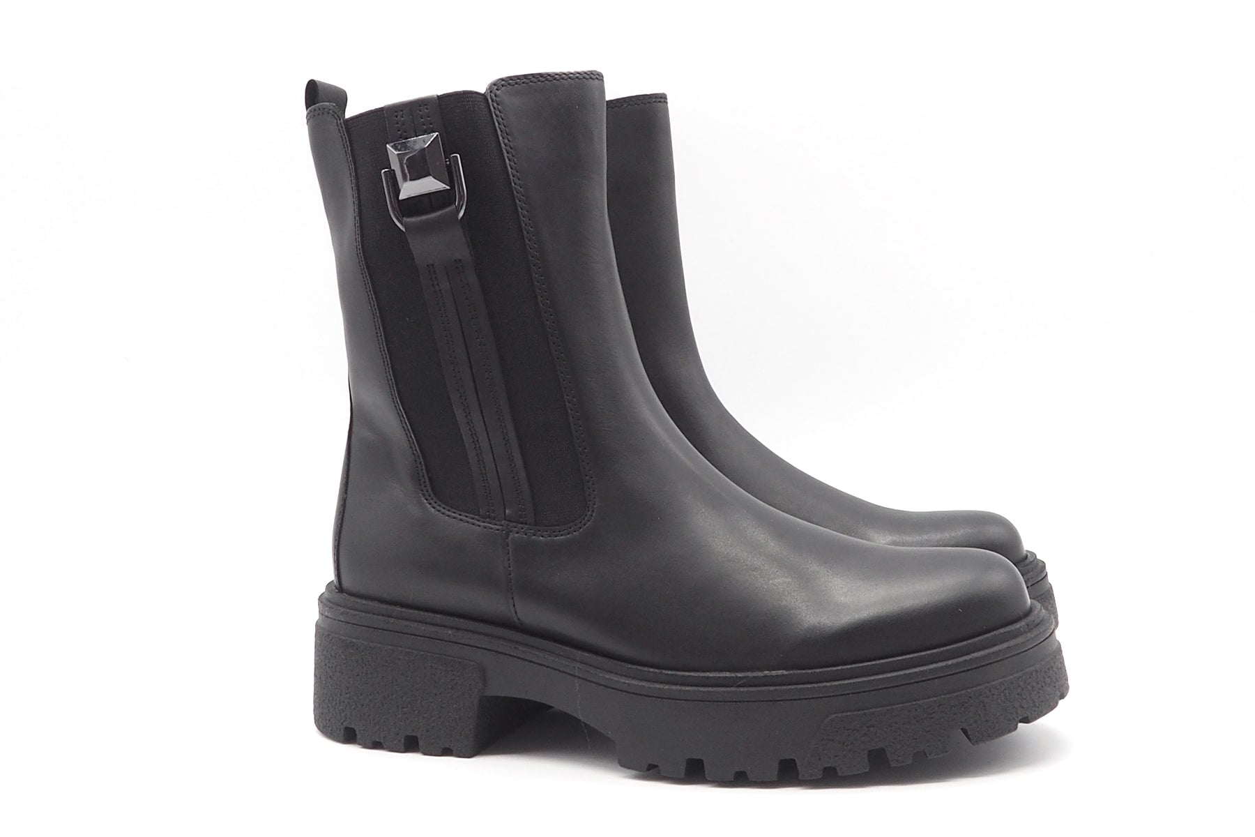 Damen Boot aus Leder in Schwarz auf Profilsohle - Absatz 4,5 cm Damen Boots & Booties Gabor 