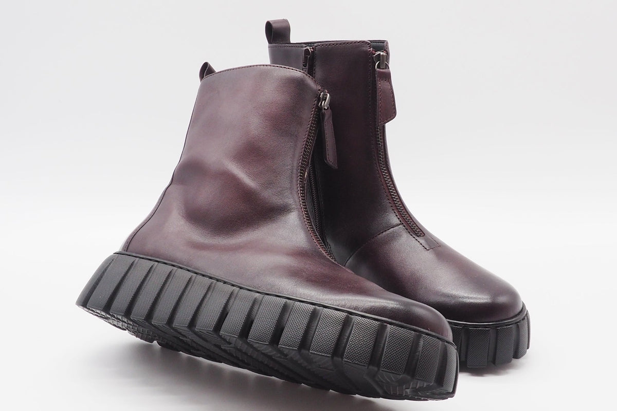 Damen Bootie aus Leder in Burgunder mit XL-Profilsohle- Plateau 3 cm Damen Boots & Booties Gabor 