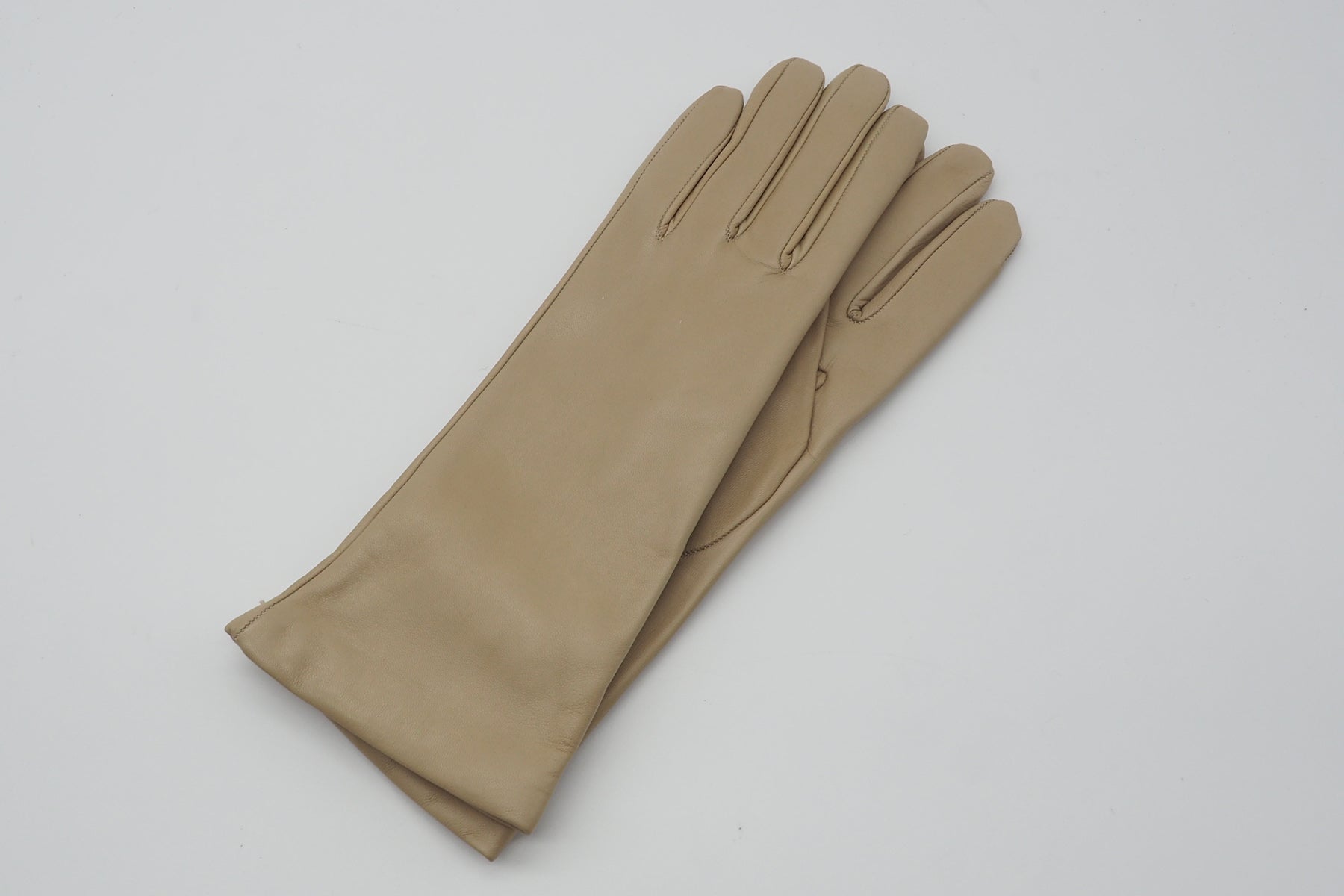 Damen Handschuhe aus feinem Leder in Sand - Innenfutter Kaschmir Damen Handschuhe C. Gloves 