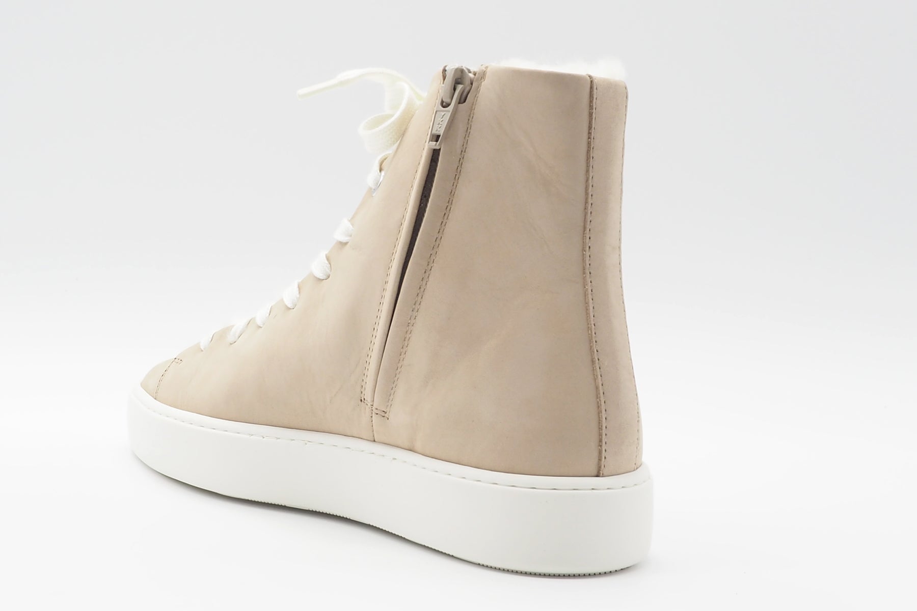 Damen High-Top-Sneaker aus Nubukleder in Sand mit Lammfellfutter Damen Sneaker Högl 