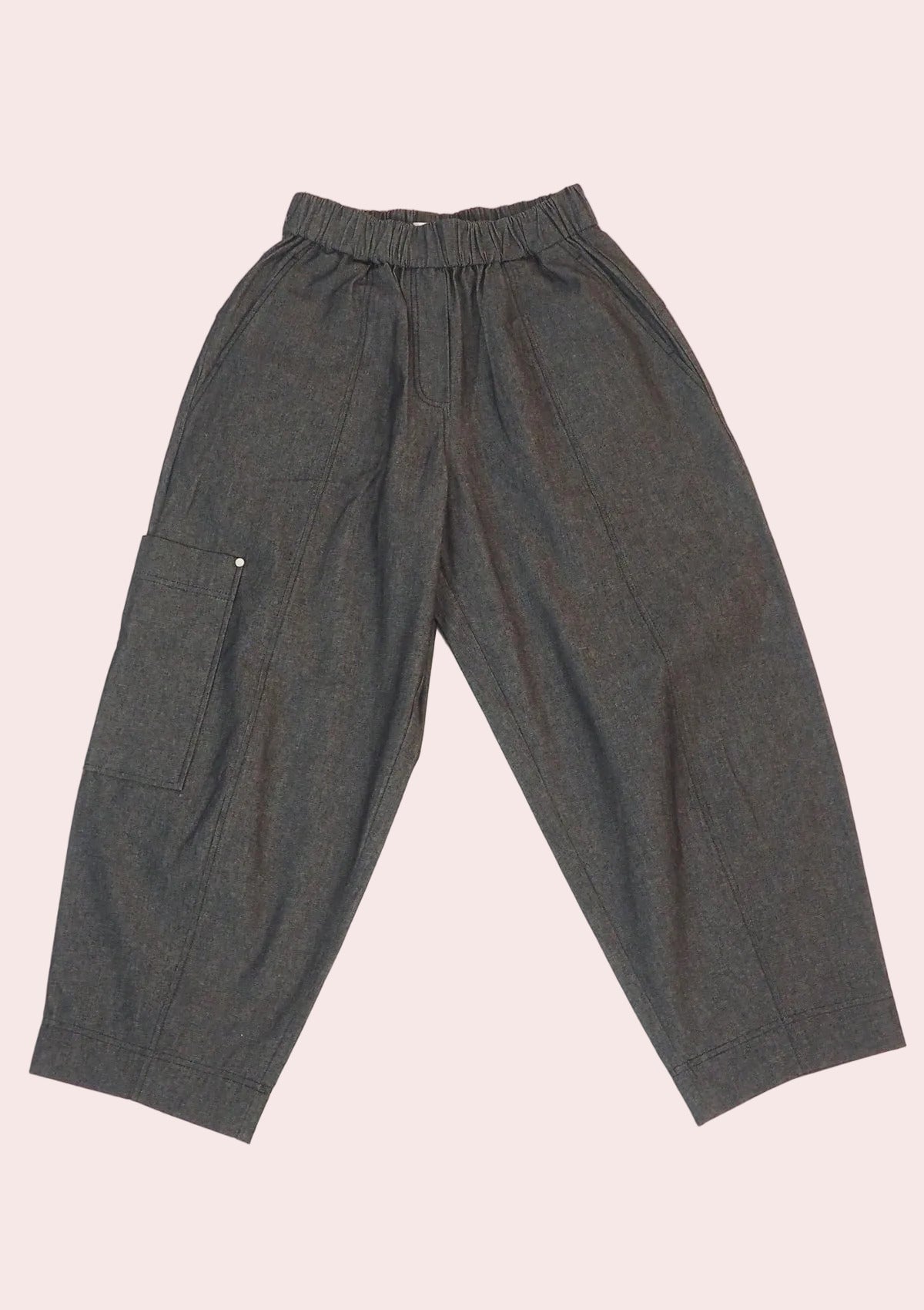 Damen Jeanshose aus 100% Baumwolle in Grau meliert - elastischer Bund Damen Hose Psophia 