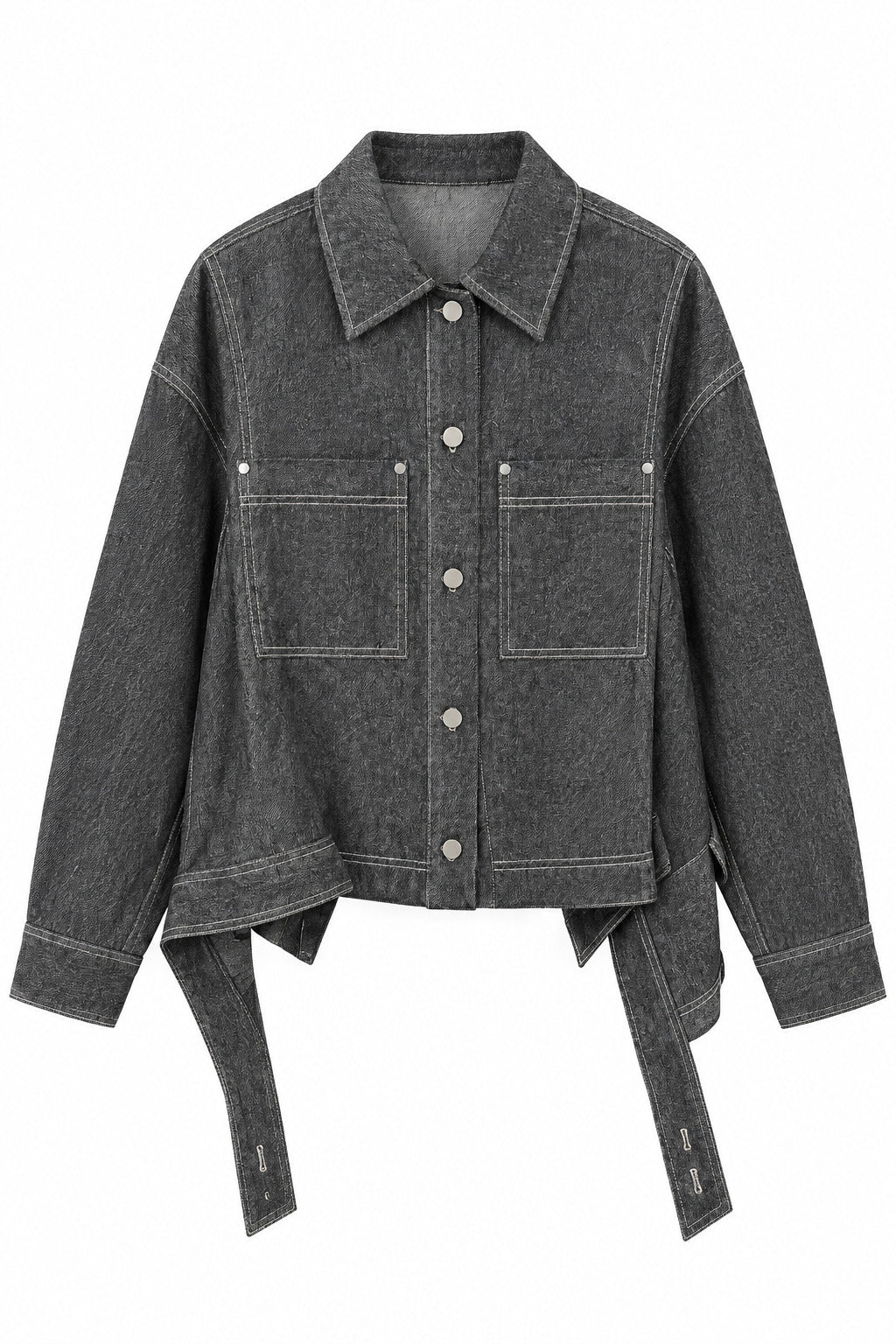 Damen Jeansjacke aus 100% Baumwolle in Grau meliert Damen Jacke Psophia 